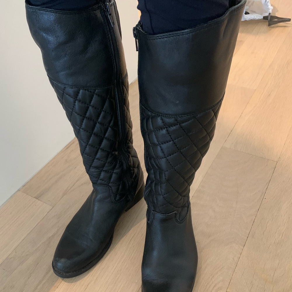 Black leather boots